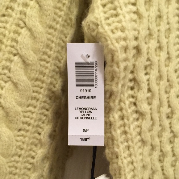 Aritzia Babaton Yellow Cardigan NWT - Picture 4 of 6